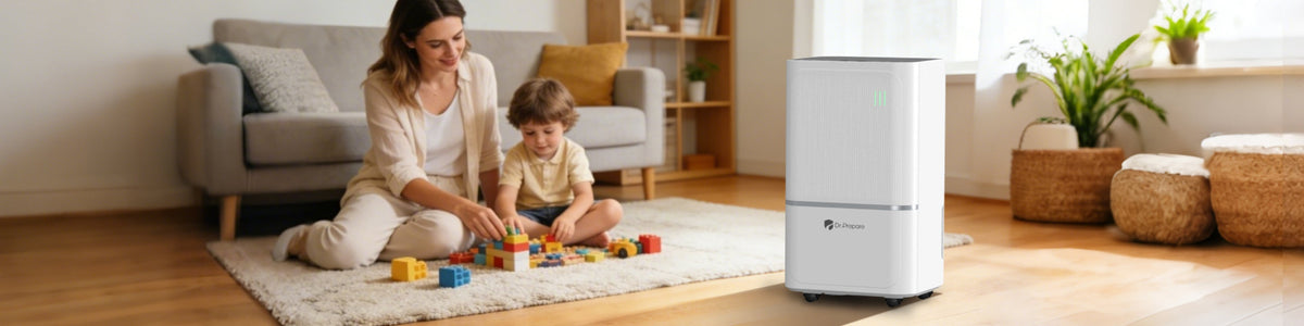 Dr.Prepare's dehumidifiers are designed to efficiently and quietly remove moisture, enhancing your home's comfort.