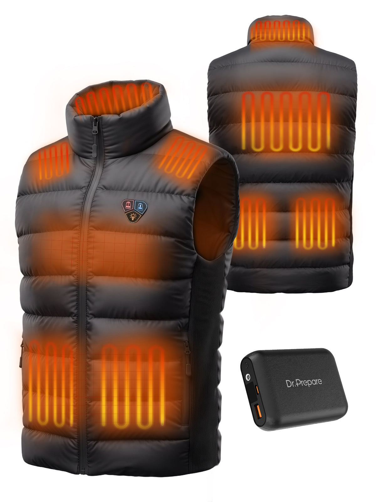 DR.PREPARE Men's Heated Vest with 16000mAh Battery, Lightweight Vest S-2XL