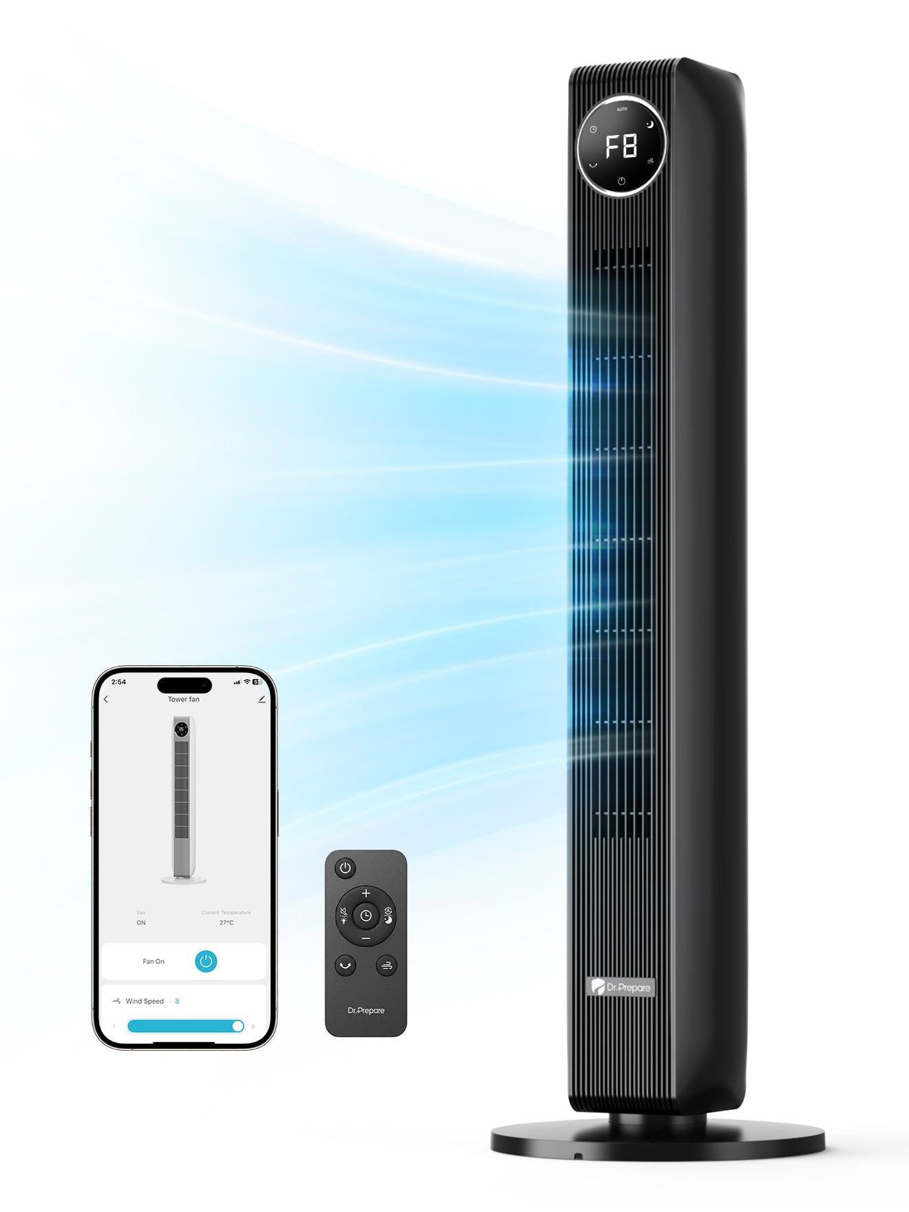 DR.PREPARE 40” Tower Fan with Remote Control
