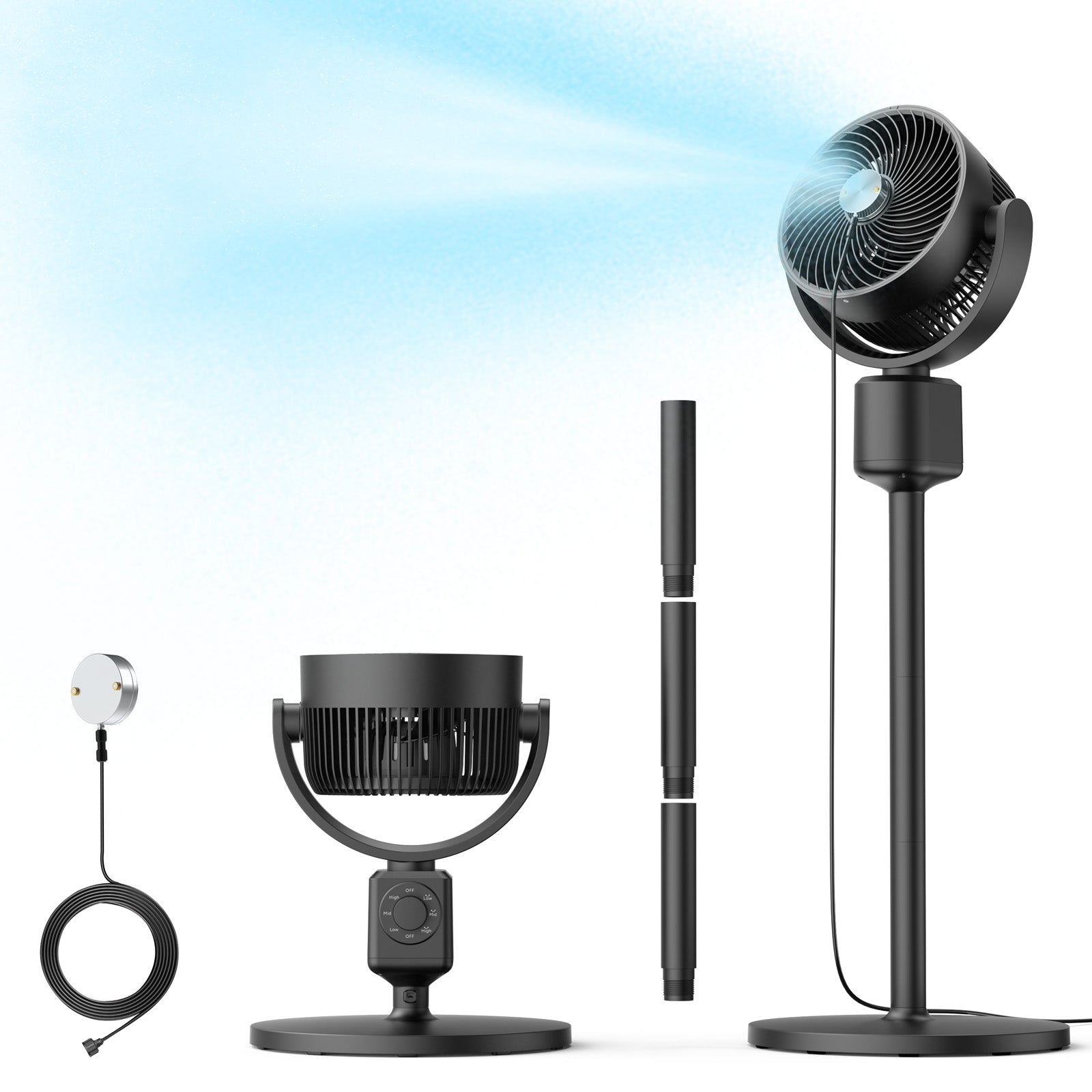Oscillating Standing Fan with Misting Kit
