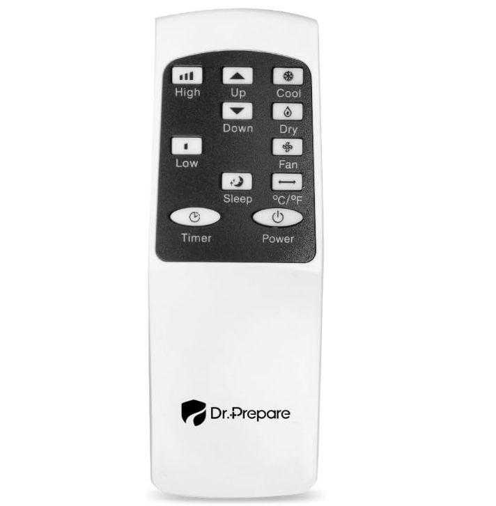 DR.PREPARE Replace Portable Air Conditioner Remote Control for 8000 BTU, 10000 BTU, Not Applicable to 14000 BTU (Batteries Not Included)