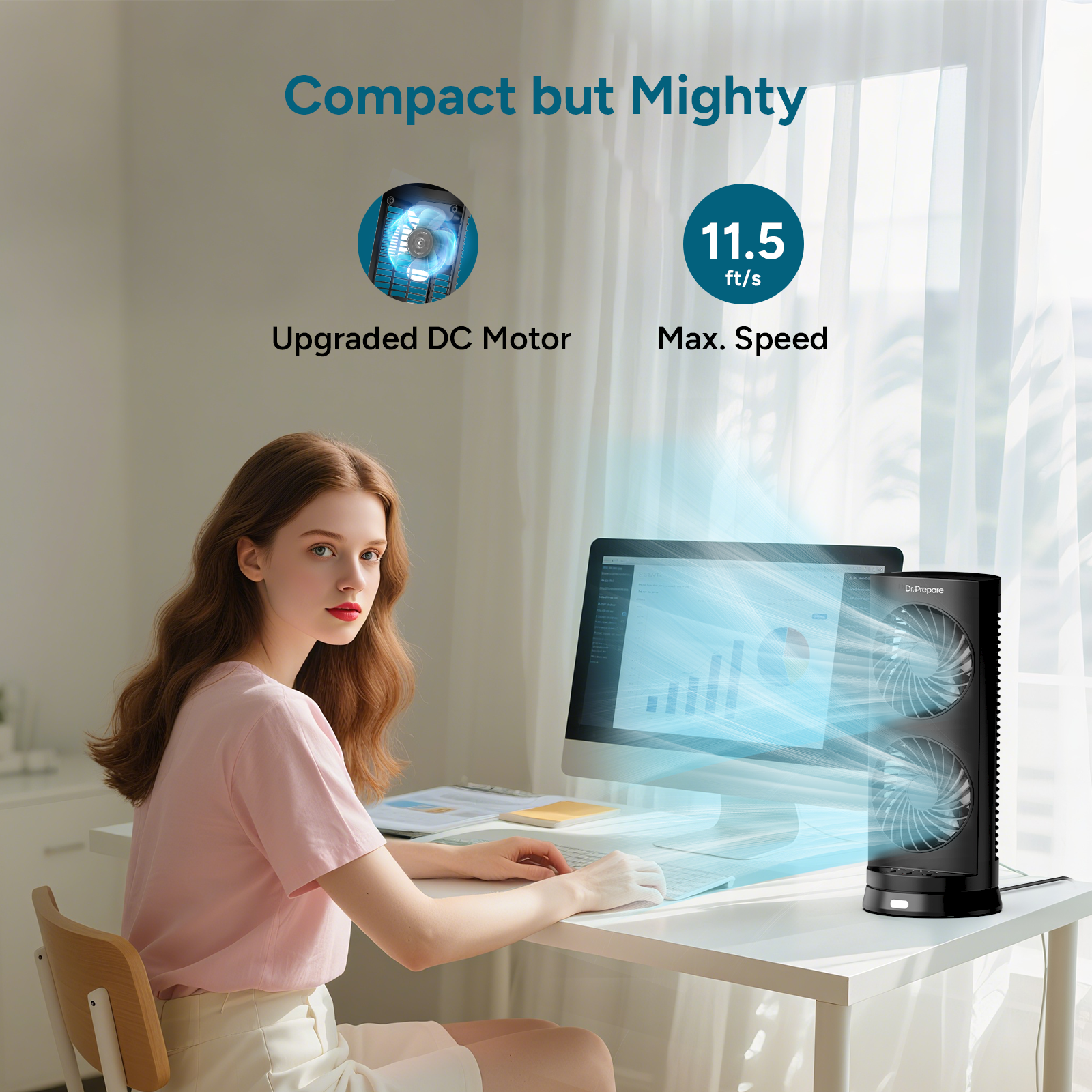 Dual Oscillating Tower Fan with Remote Control