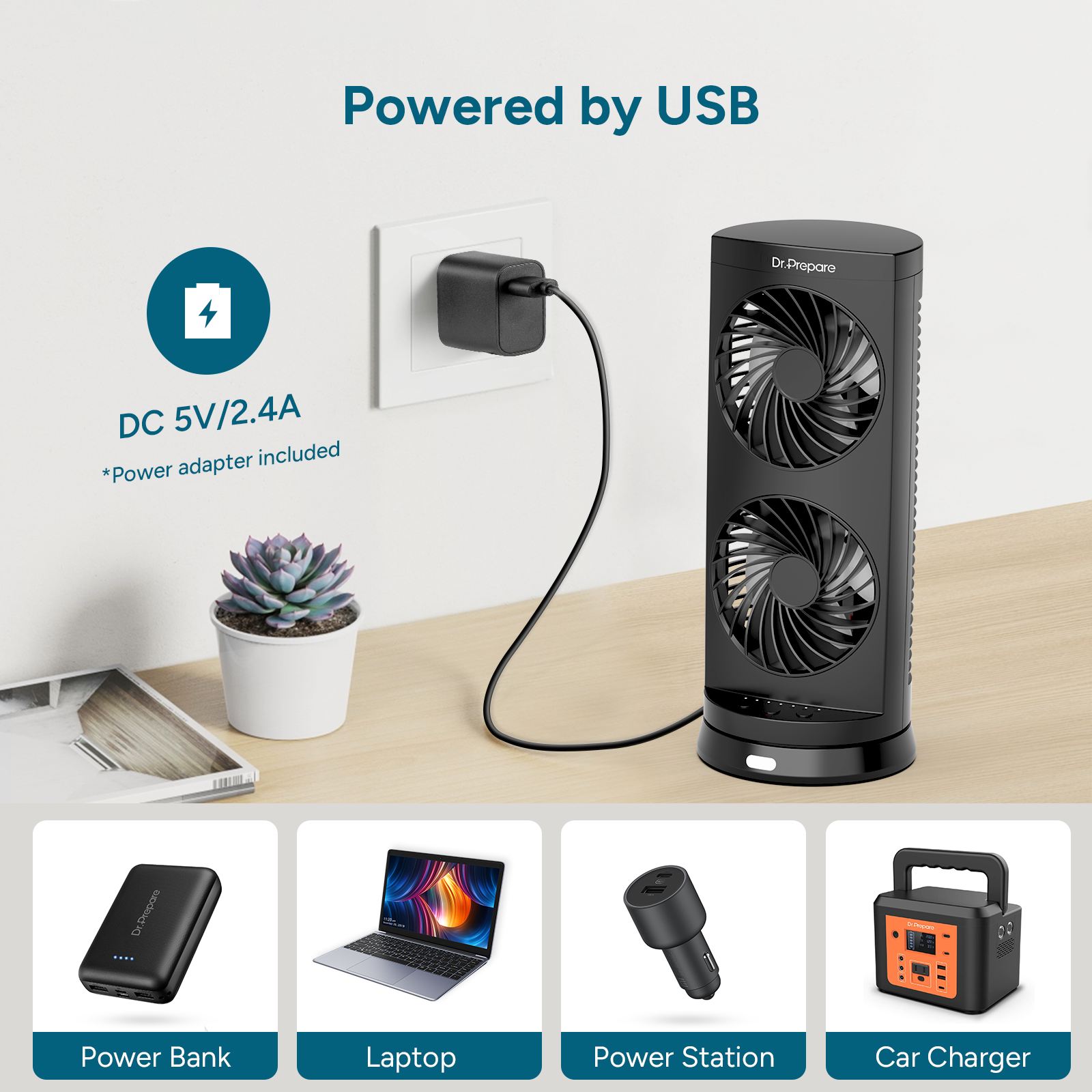 Dual Oscillating Tower Fan with Remote Control
