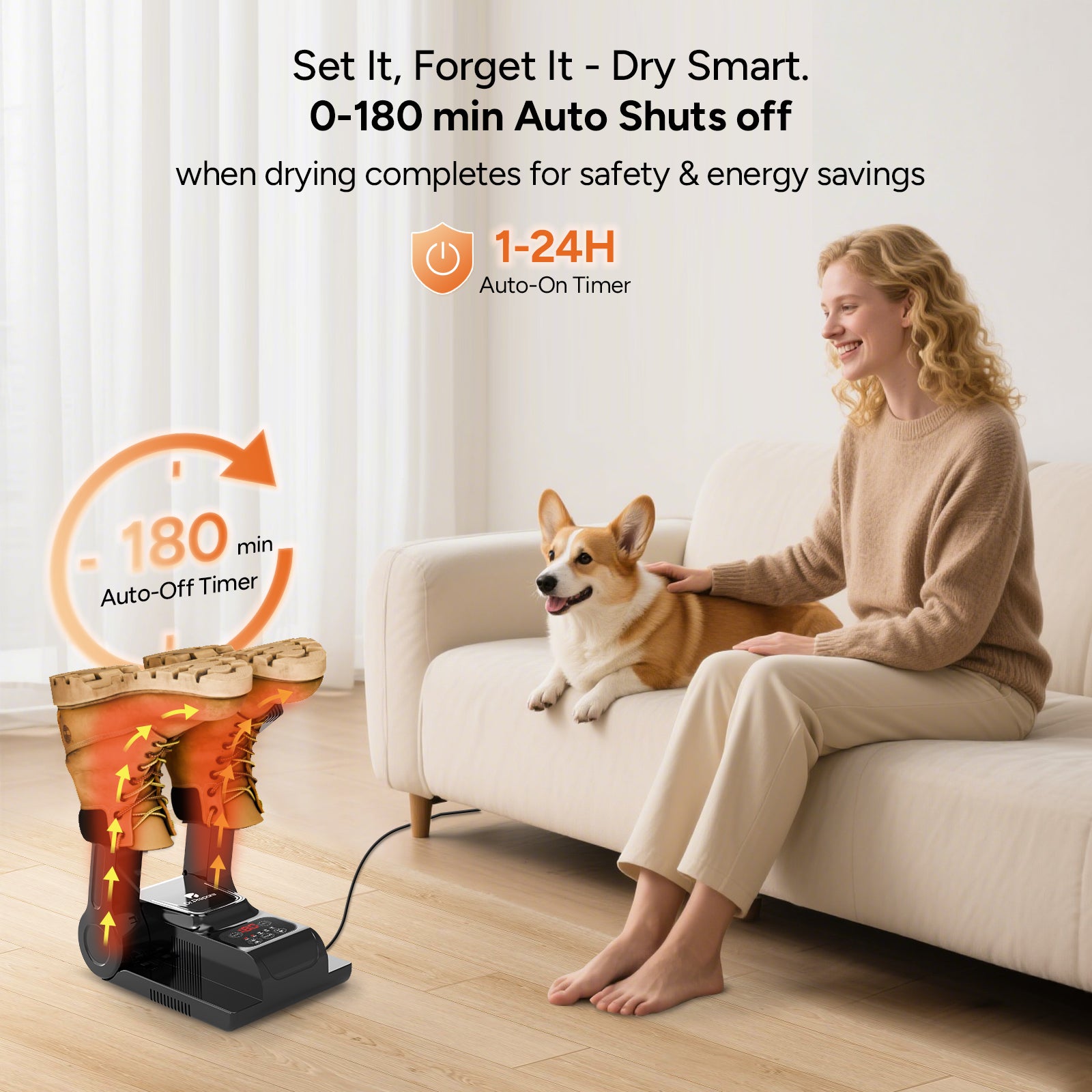 Dr.Prepare Upgraded Shoe Dryer with 180-min Auto-off Timer & Aroma Box