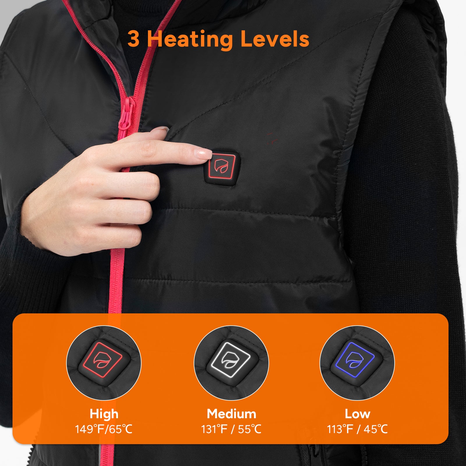 Dr. Prepare Women’s Heated Vest, Lightweight Heating Vest for Women with 3 Heating Levels
