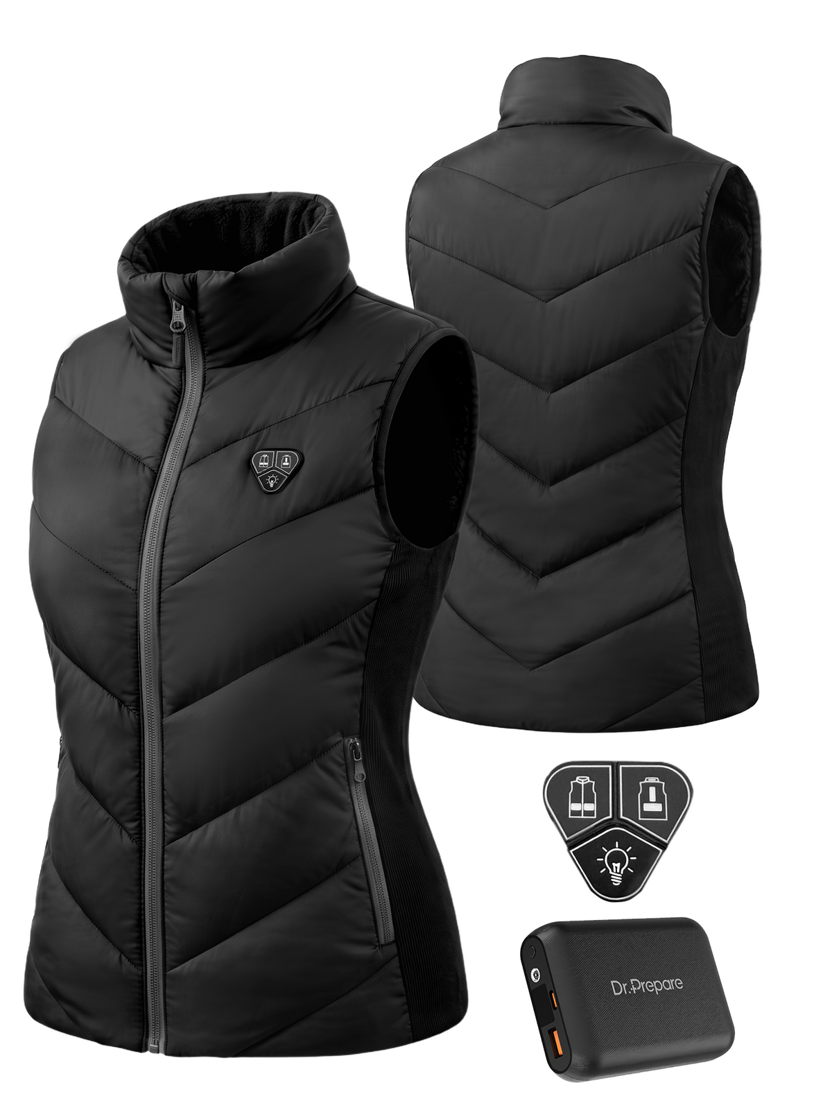 DR.PREPARE Heated Vest for Women, Contoured Fit, 16000mAh, 7.4V, 7H Heat XS-XL