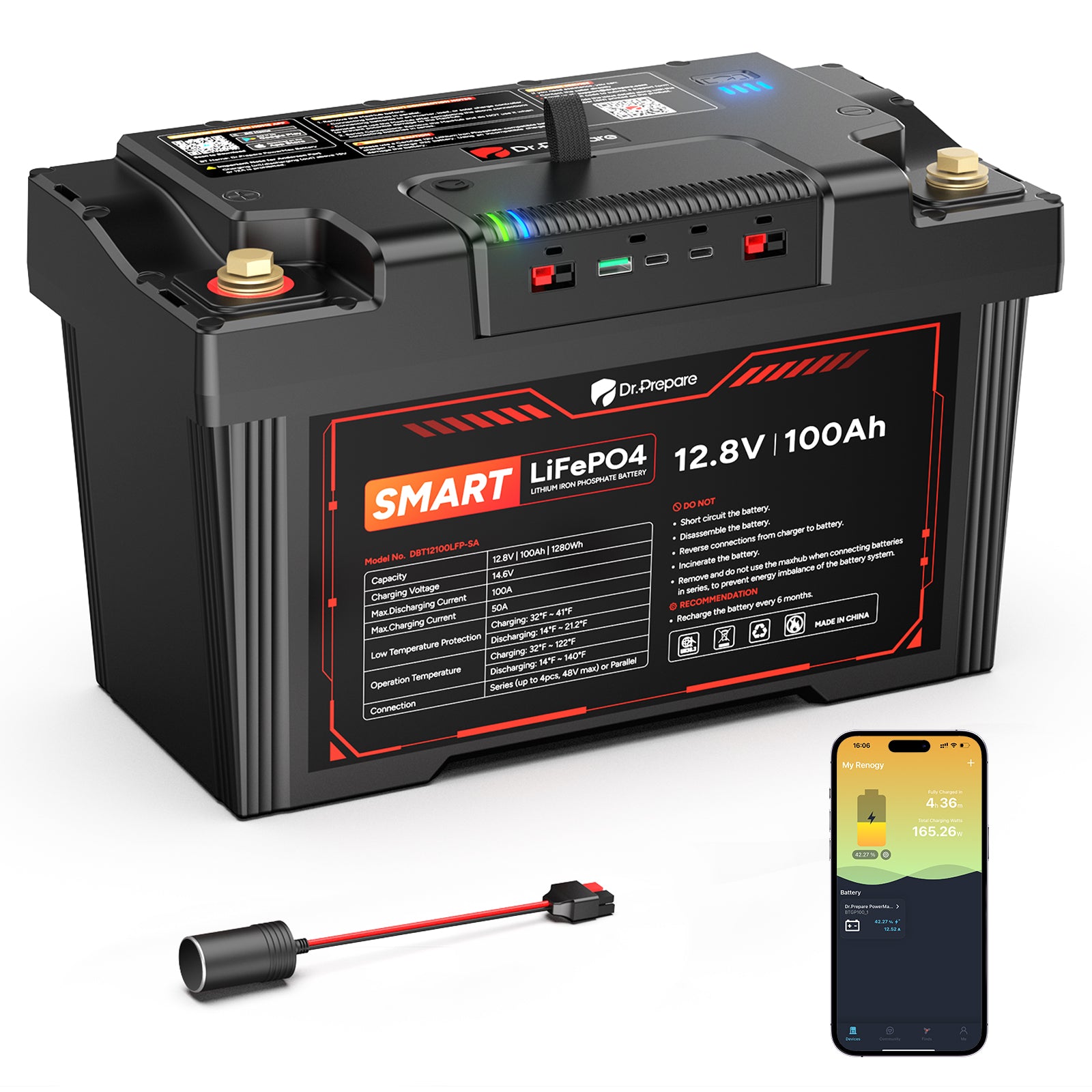 2-in-1 PowerMax 100Ah 12V LiFePO4 Battery & 1280Wh Portable Power Station (2026 Upgraded)