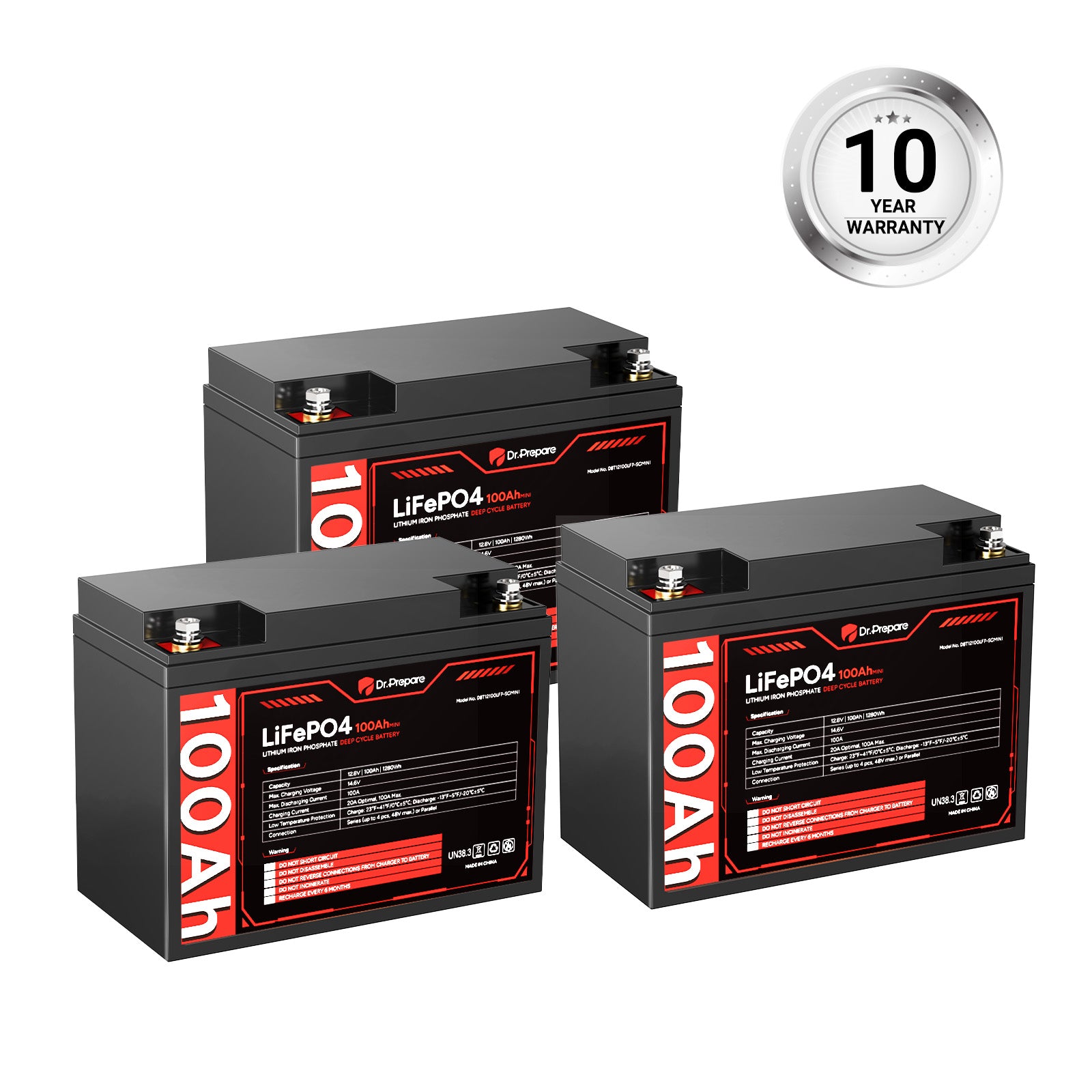 12V 100Ah Mini LiFePO4 Lithium Deep Cycle Battery [10-Year Warranty]