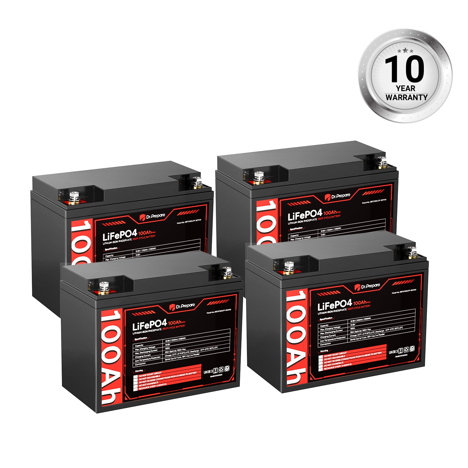 12V 100Ah Mini LiFePO4 Lithium Deep Cycle Battery [10-Year Warranty]
