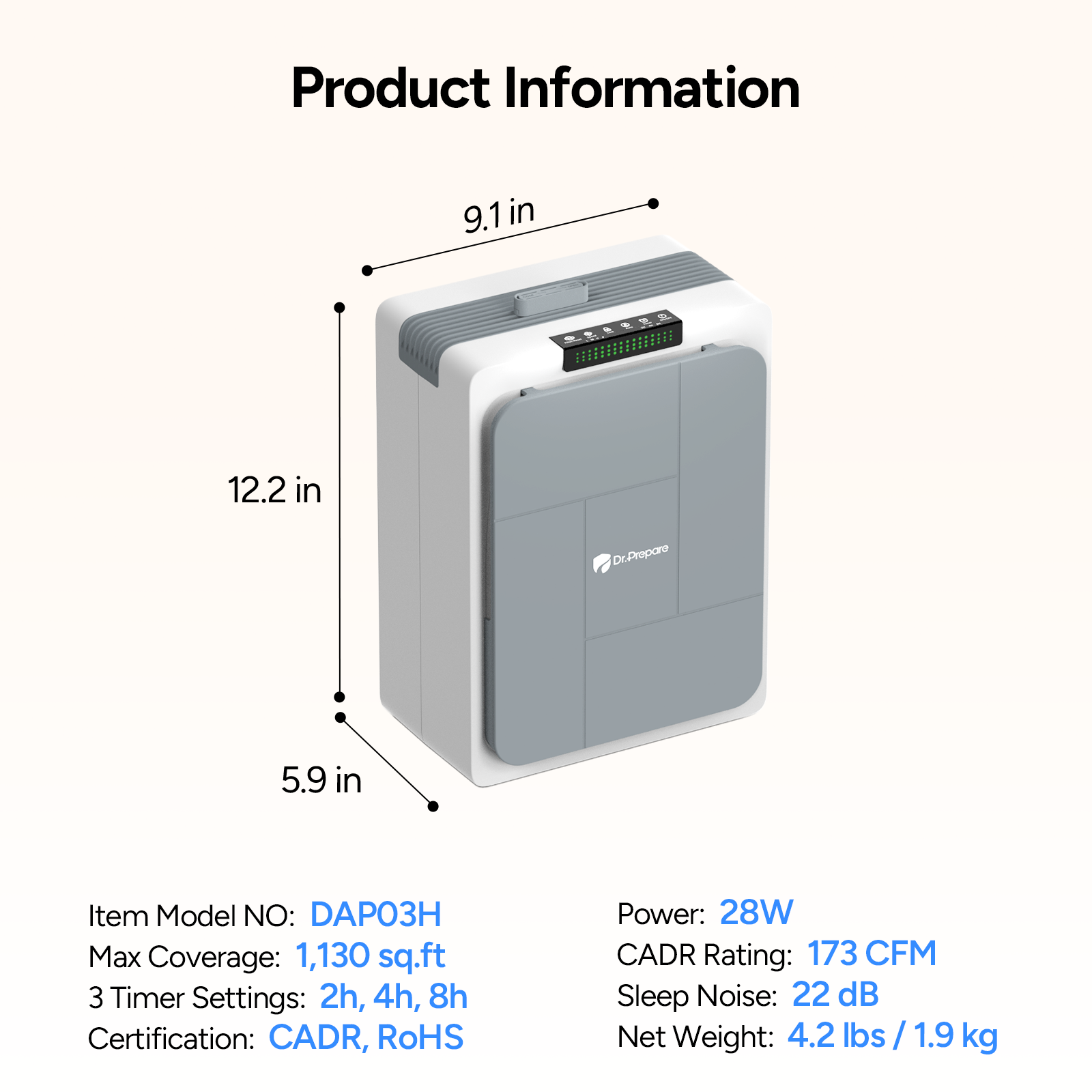 DAP03H HEPA Air Purifier