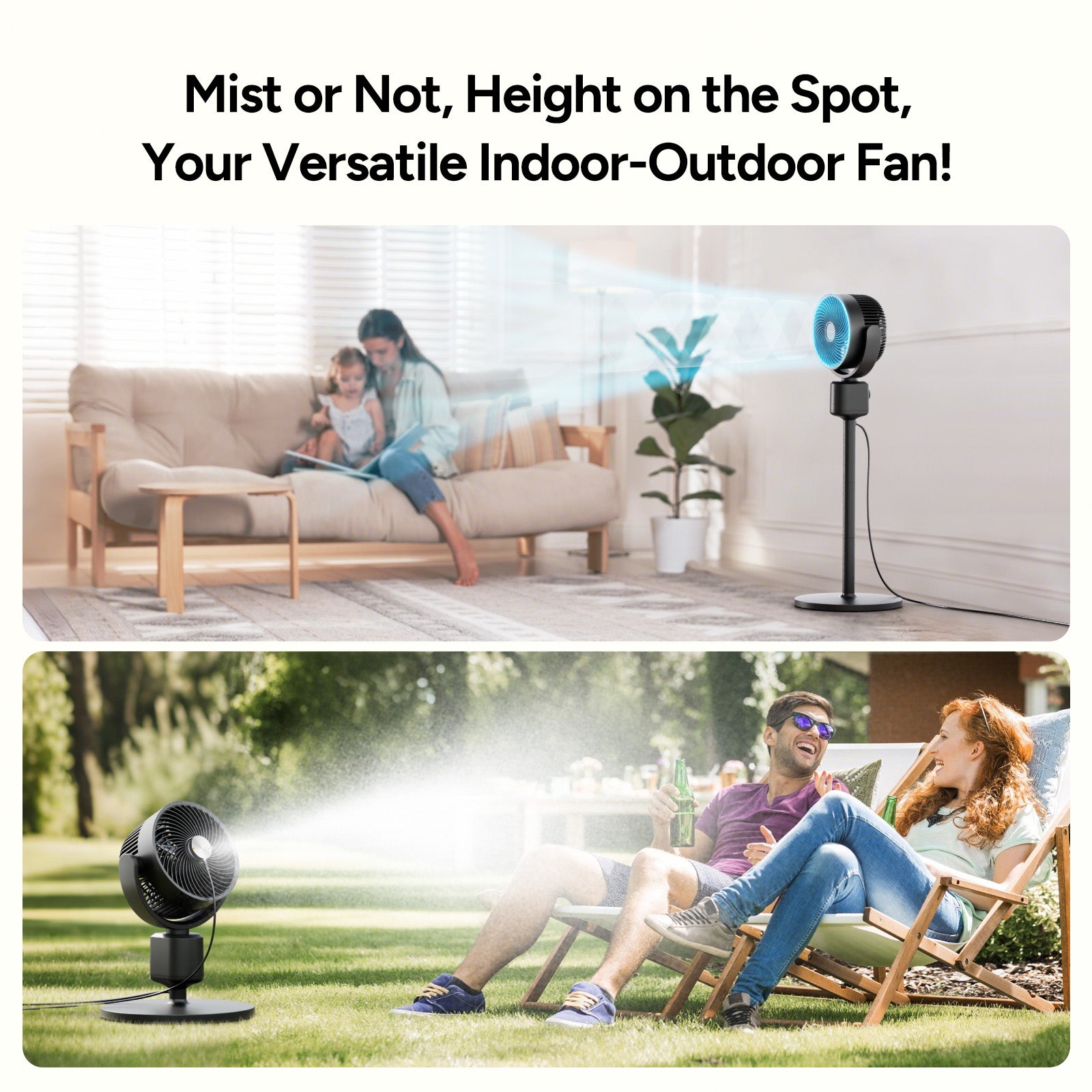 Oscillating Standing Fan with Misting Kit