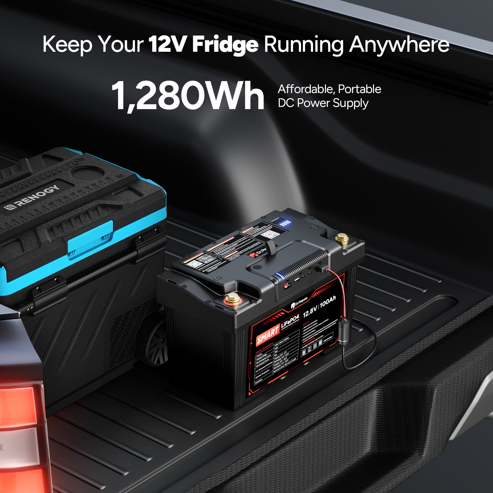 2-in-1 PowerMax 100Ah 12V LiFePO4 Battery & 1280Wh Portable Power Station (2026 Upgraded)