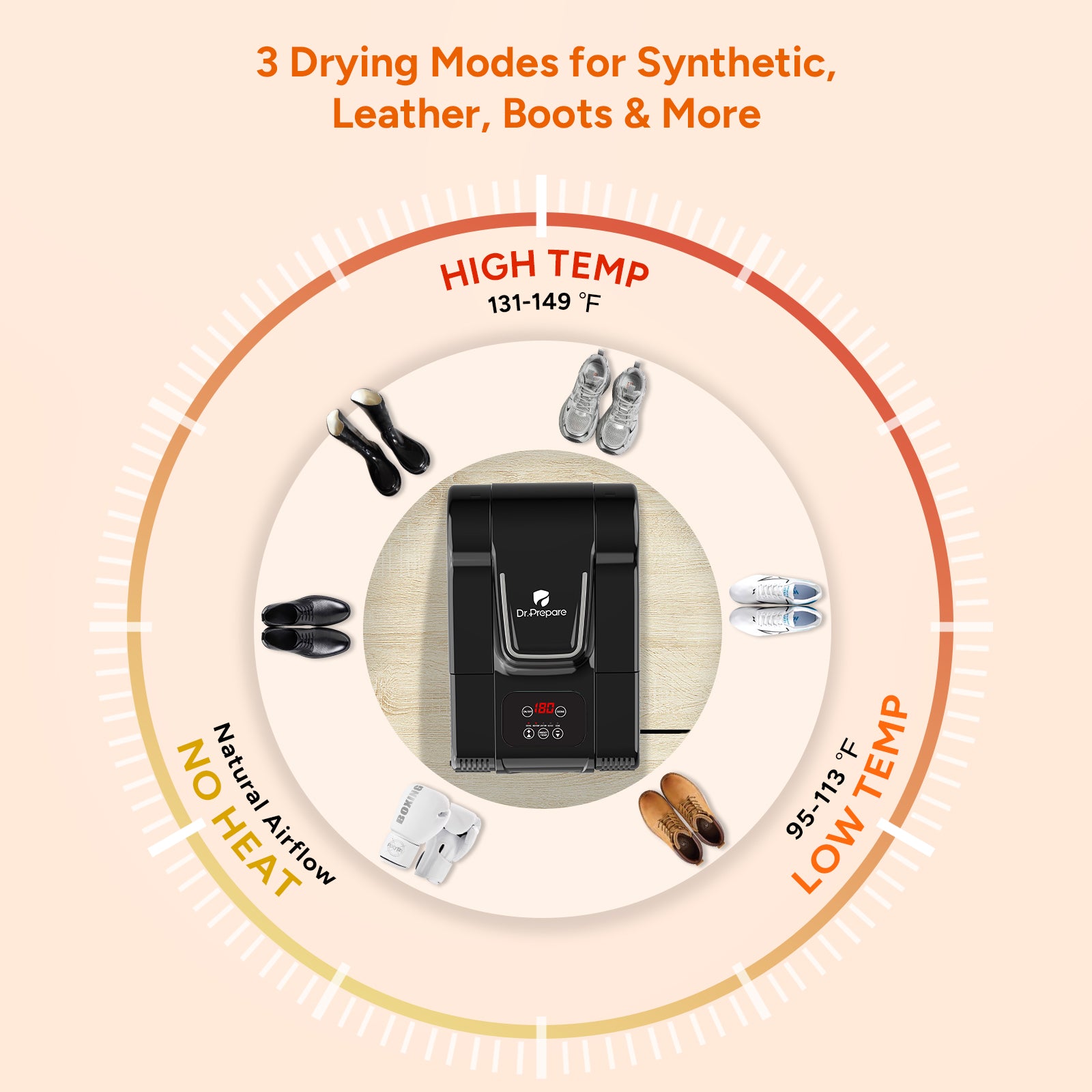 Dr.Prepare Upgraded Shoe Dryer with 180-min Auto-off Timer & Aroma Box