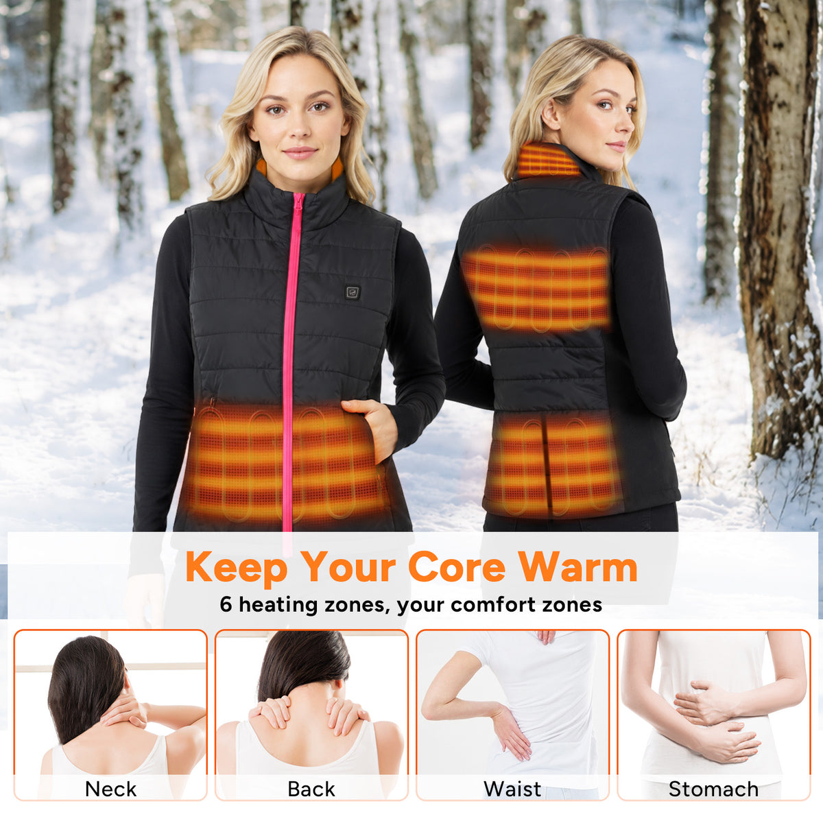 【Back Order 9/16]Dr.Prepare Electric Women’s Heated Vest with 16000mAh Battery Pack