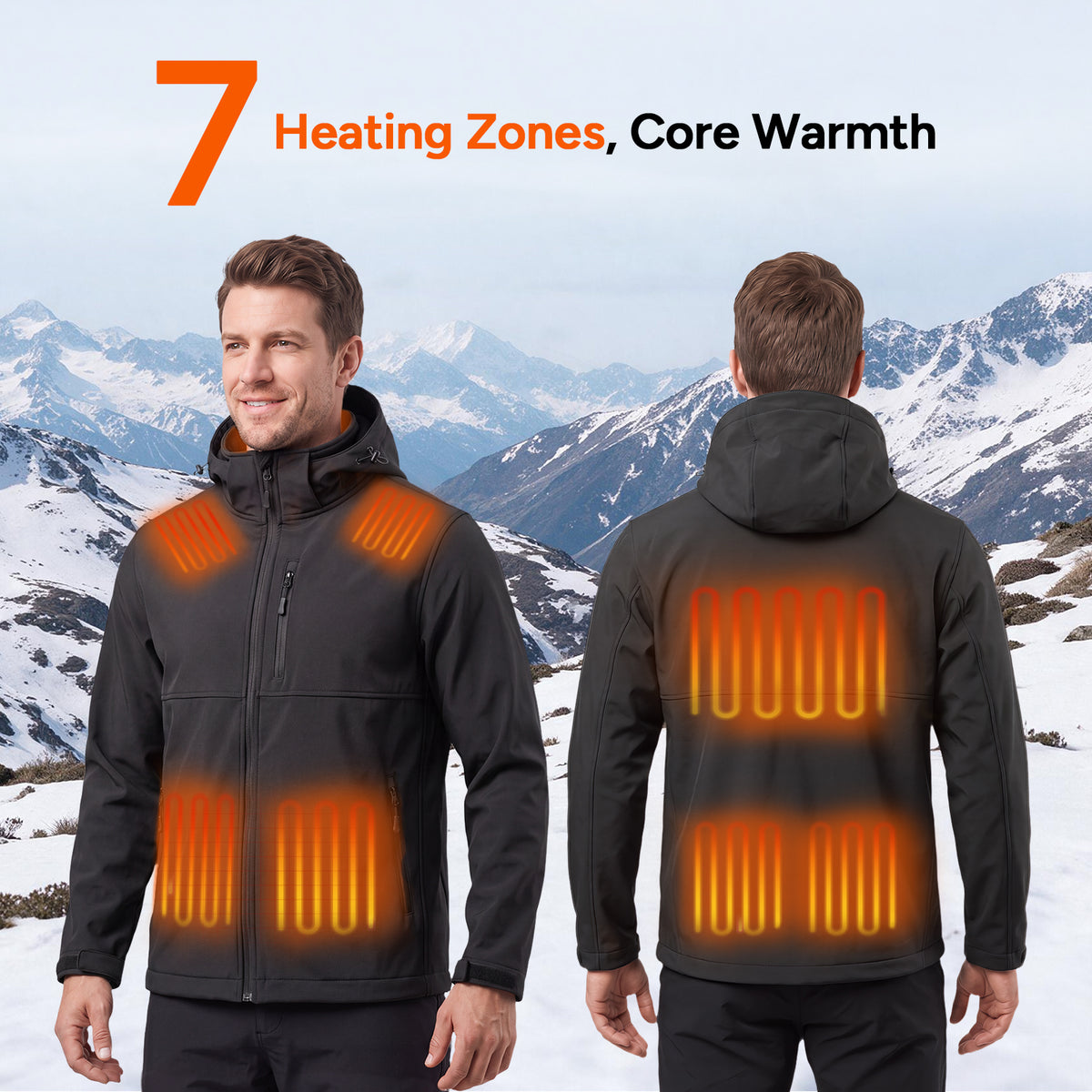 Dr.Prepare Men's Winter Jacket Waterproof Ski Snow Coat with 16000mah power bank