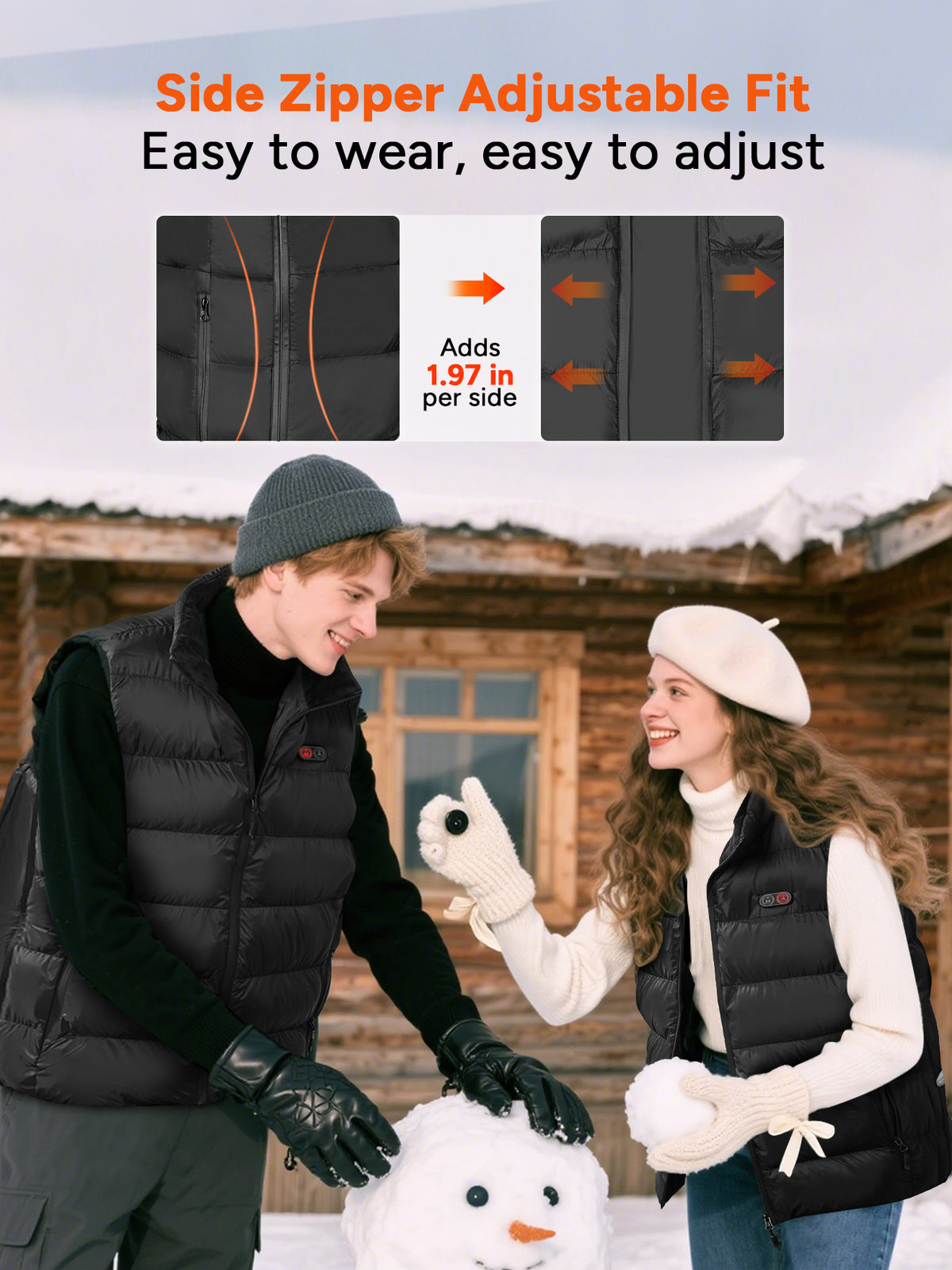 USB Electric Unisex Heated Vest with 10 Heating Zones