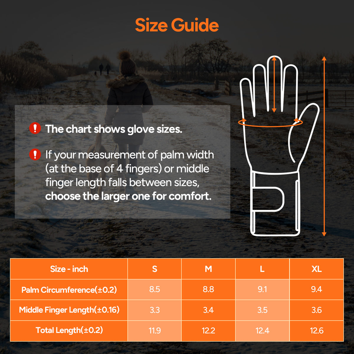 Heated Gloves with 7.4V 3200mAh Battery