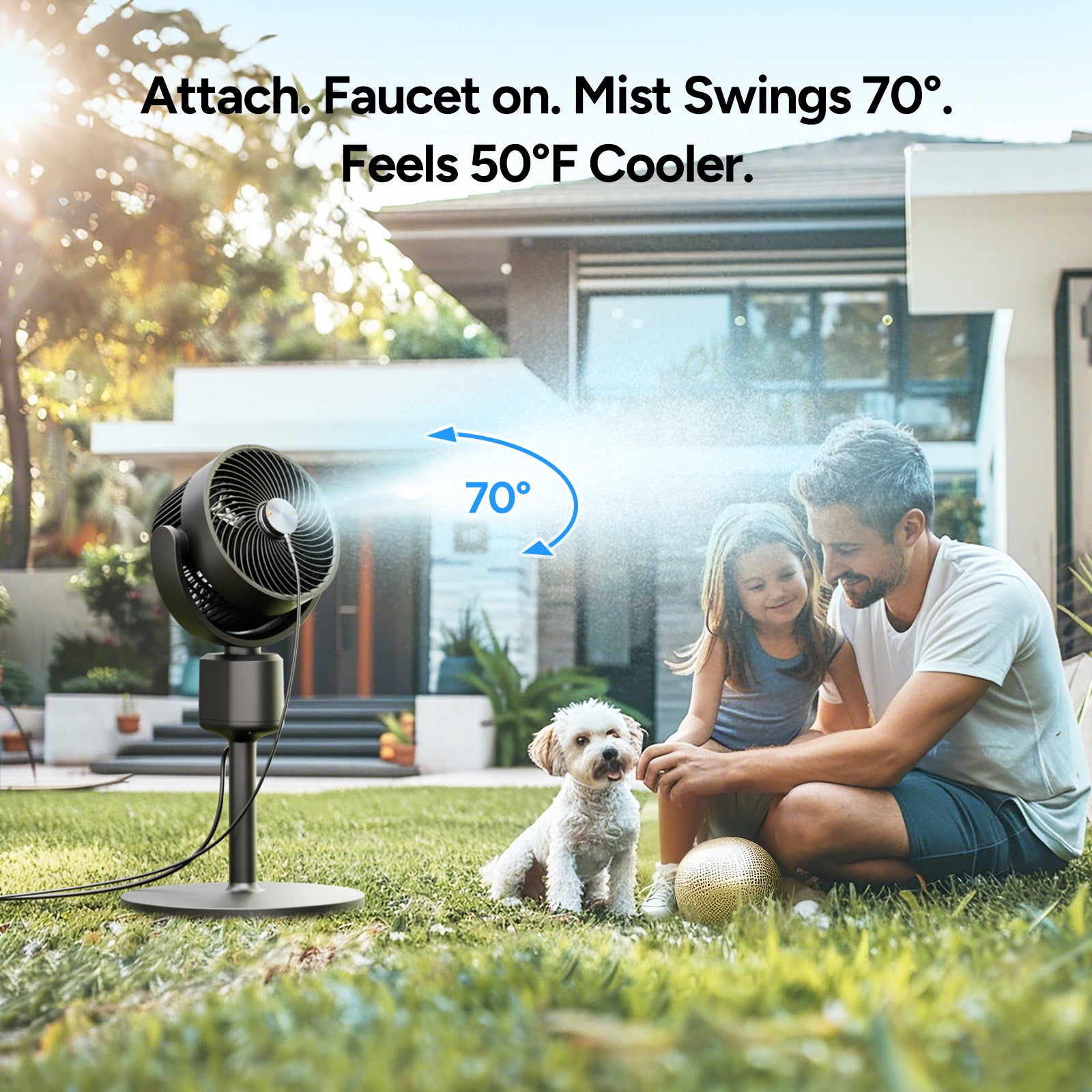 Oscillating Standing Fan with Misting Kit