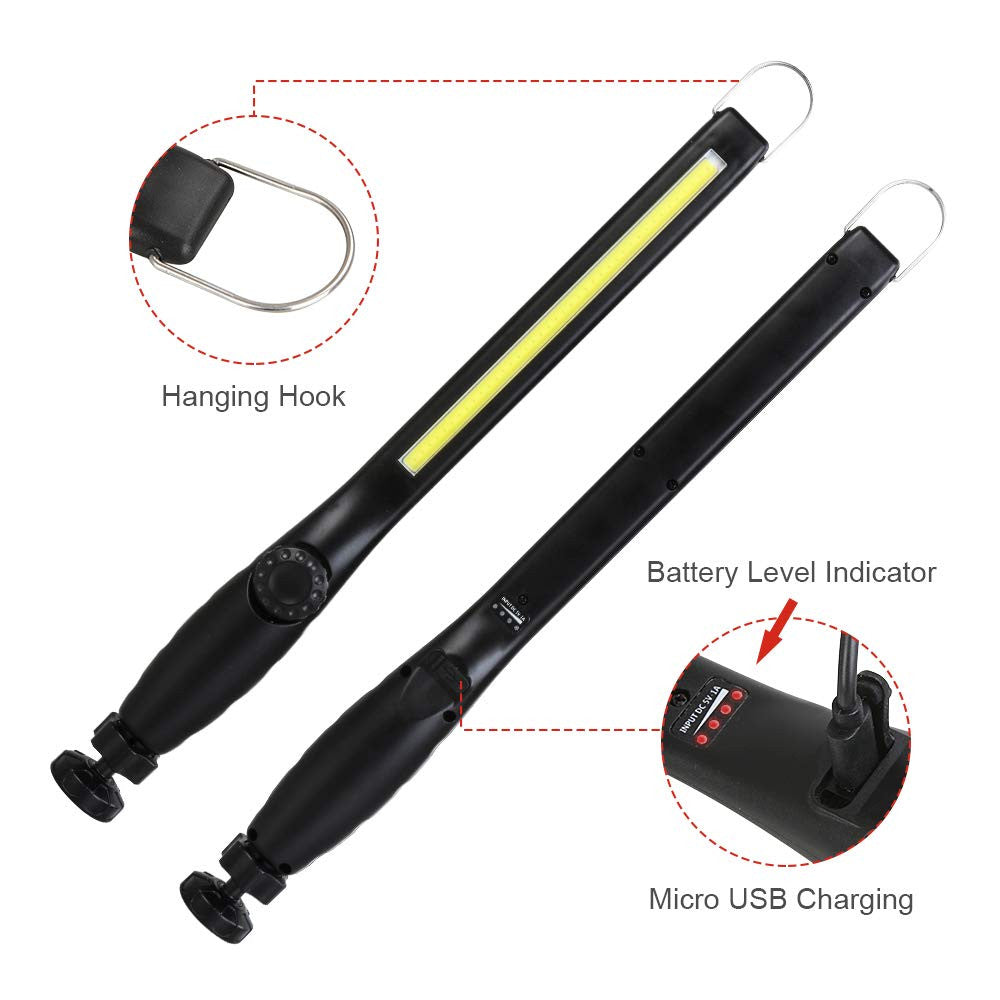 Dr. Prepare LED Work Light, 700 Lumens Rechargeable Work Light, Cordless Portable Magnetic COB LED Work Light, Inspection Light for Car Repair, Home, Garage, Emergency