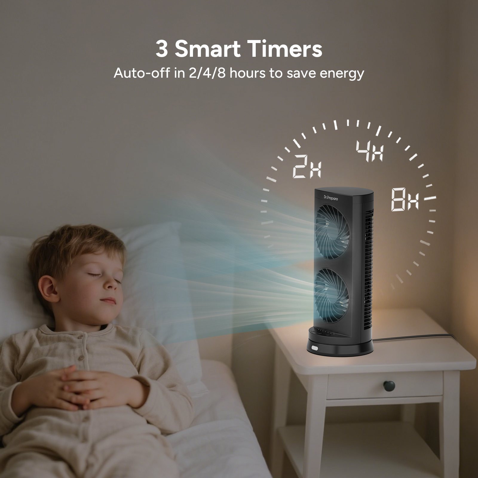 Dual Oscillating Tower Fan with Remote Control