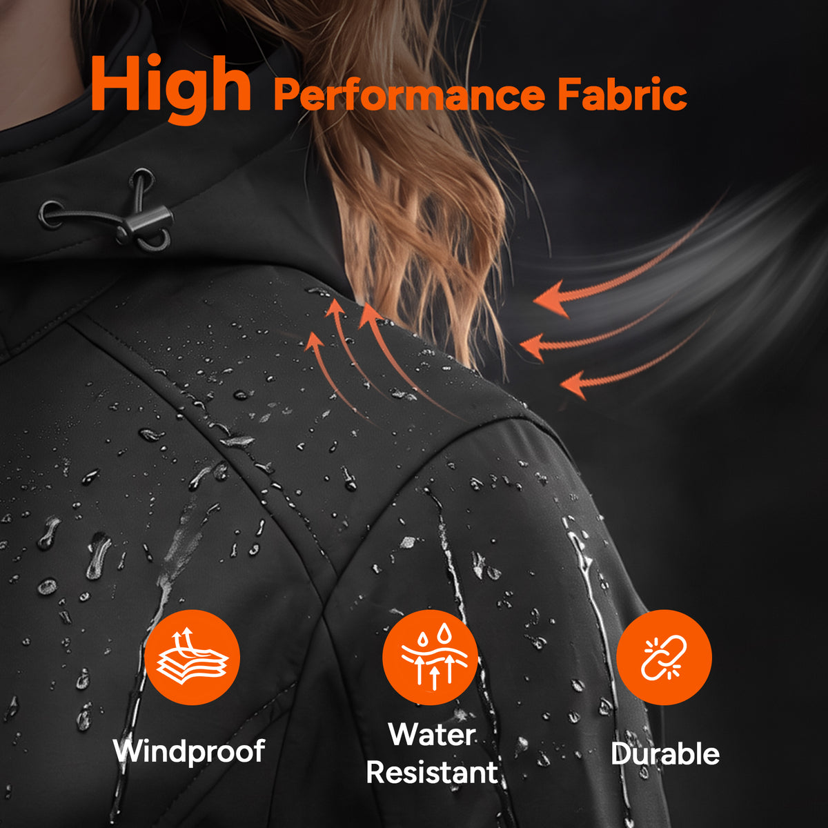 DR. PREPARE Women's Heated Waterproof Jackets with 16000mAh Power Bank