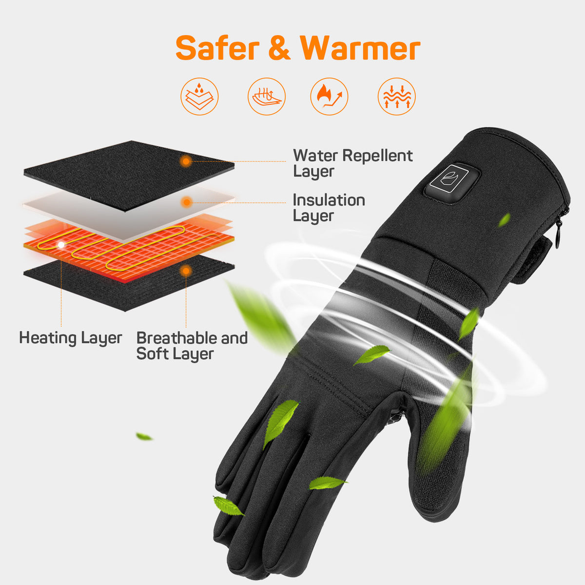 Dr. Prepare Heated Gloves for Men Women, 3200mAh Rechargeable Electric Battery, Thin Heated motorcycle Work Gloves Liners, Touch Screen Gloves Winter Hand Warmer for hunting skiing Snowboarding