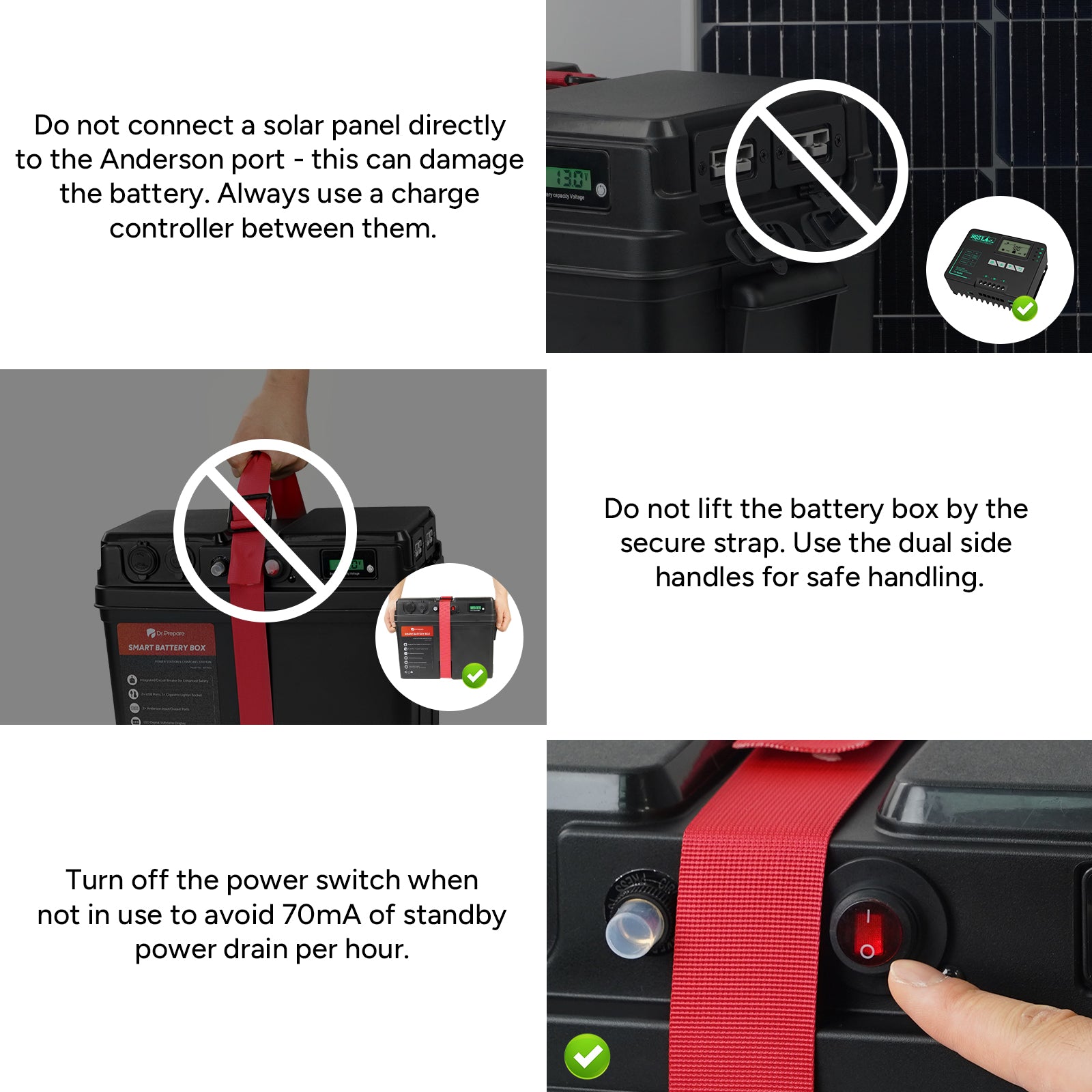 【Back Order 8/31] Smart Battery Box with USB, 12V/24V Cigarette Lighter, and Anderson Ports