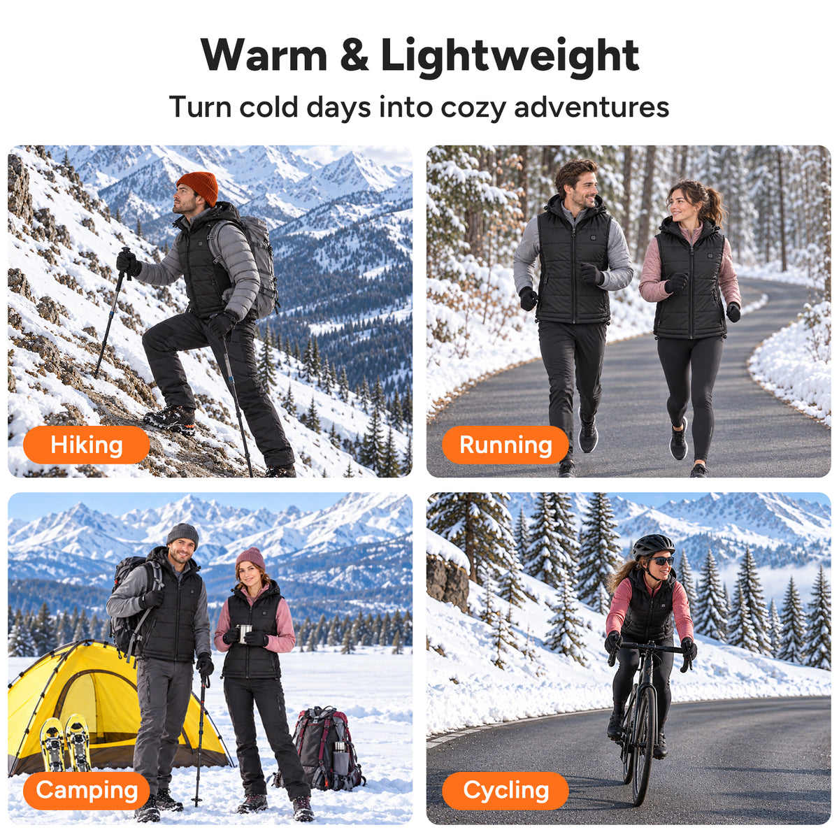 DR.PREPARE Electric Hooded Heated Vest with 16000mAh Battery Pack