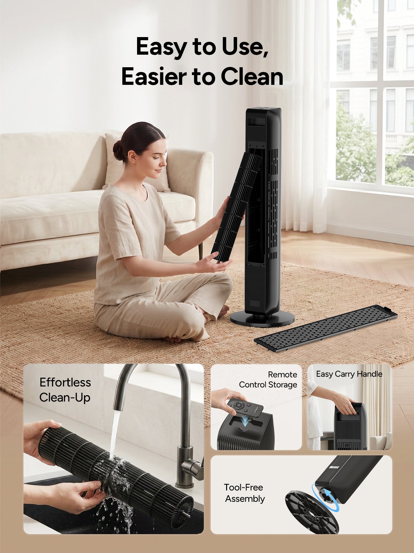 DR.PREPARE 40” Tower Fan with Remote Control