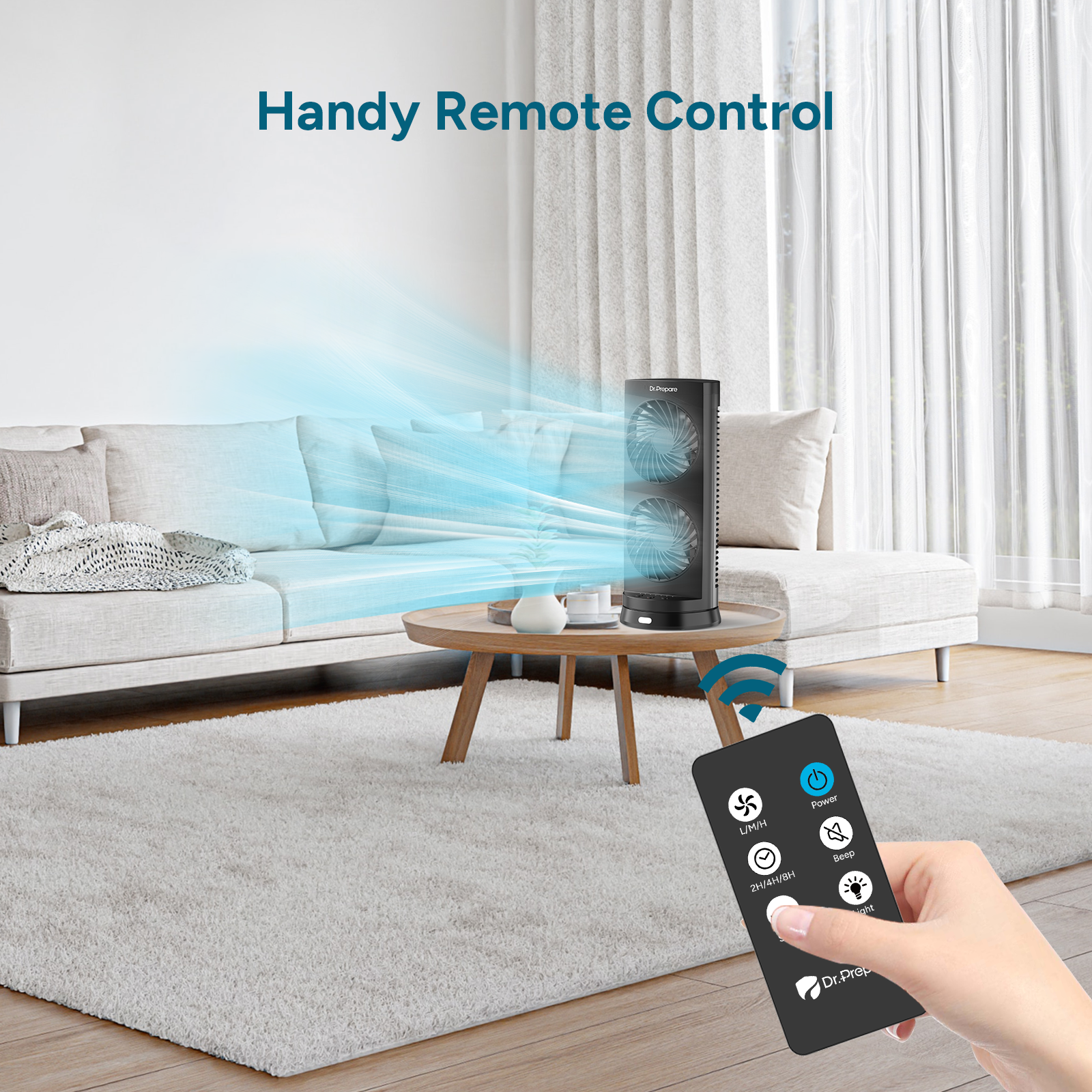 Dual Oscillating Tower Fan with Remote Control