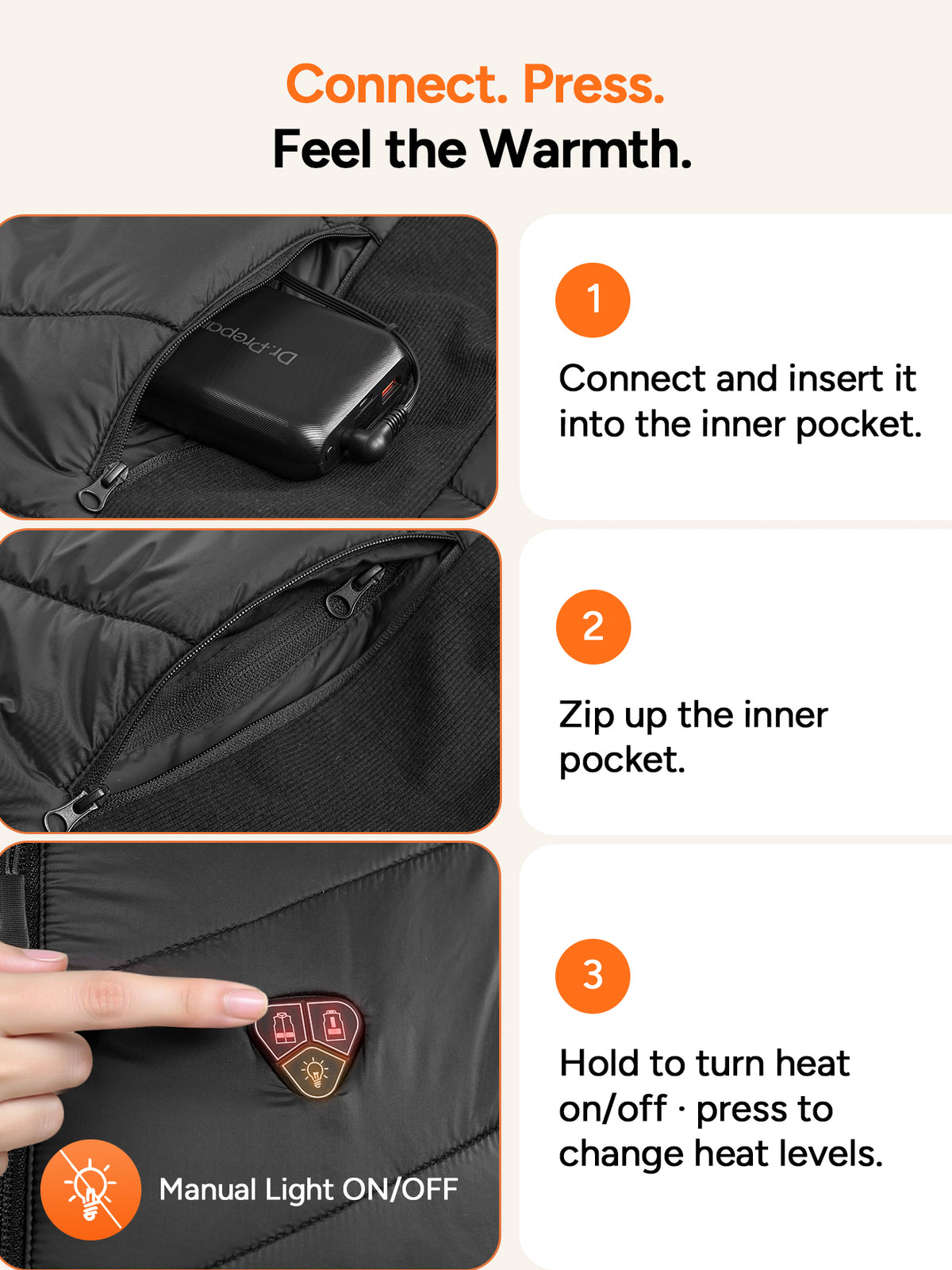 DR.PREPARE Heated Vest for Women, Contoured Fit, 16000mAh, 7.4V, 7H Heat XS-XL