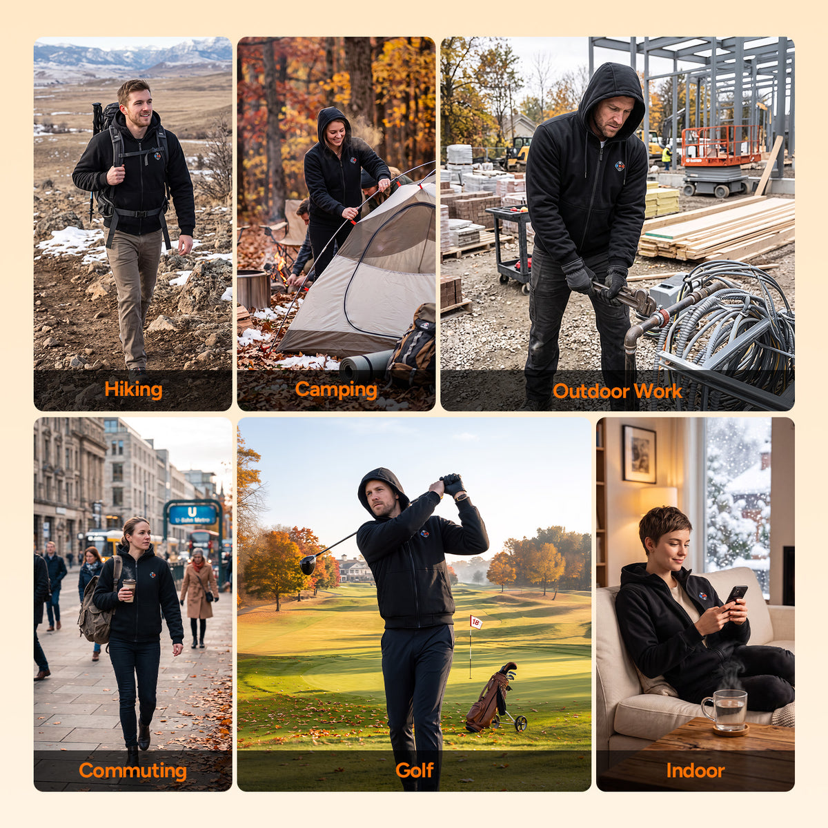 DR.PREPARE Unisex Full-Zip Heated Hoodie with 16000mAh Battery Pack