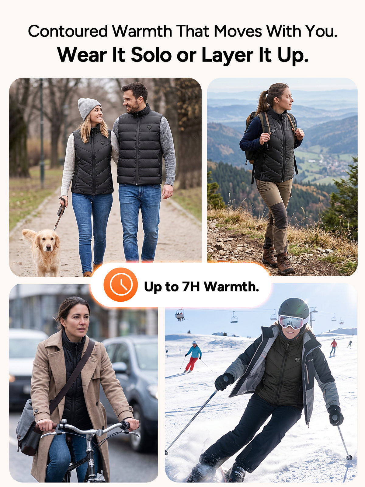 DR.PREPARE Heated Vest for Women, Contoured Fit, 16000mAh, 7.4V, 7H Heat XS-XL